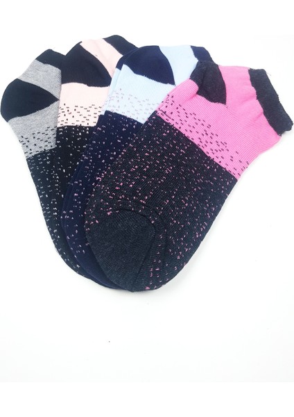 Kadın Bilek Çorap Yazlık Pamuklu Yumuşak Nokta Desen 4 Çift