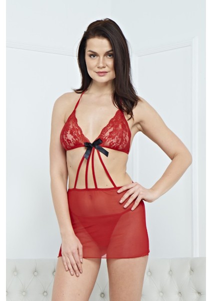 Kadın Şık Fantezi Elbise Gecelik Harness 3196 - Royaleks