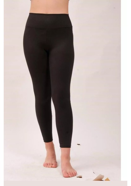 Siyah Yüksek Bel Fitilli Kadın Tayt Yazlık 2001 modelleri