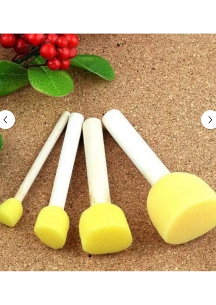 Sünger Tampon Fırça Seti 4'lü Sarı Renkli Ponpon Fırçalar ile Sanatsal Çalışmalar İçin fiyatları