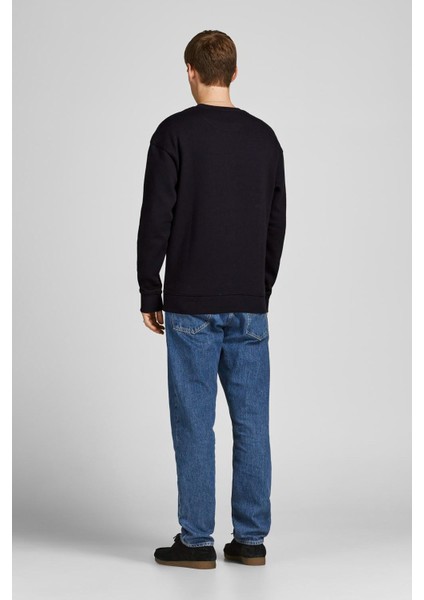 JJEBRADLEY SWEAT CREW Siyah Erkek Sweatshirt