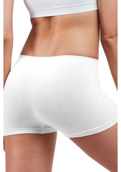 Elite Life Dikişsiz Kadın Boxer Beyaz Şort 830 fiyatları