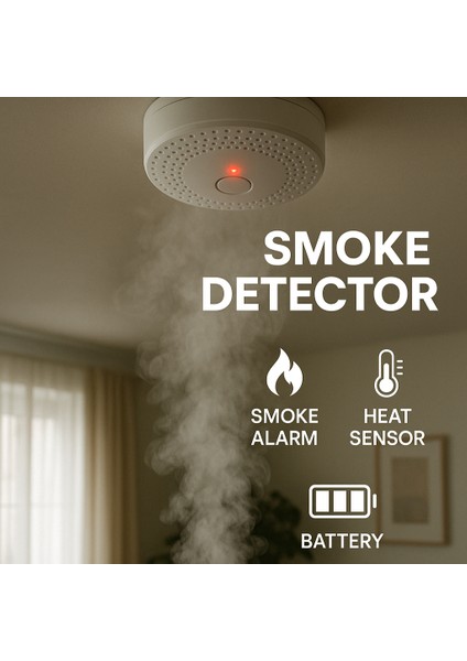 Ct-9451 Pilli Duman Dedektörü Kablosuz Yangın Alarm Sensörü indirimleri