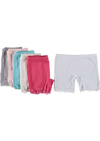 6 Adet Paçası Dantel Kız Çocuk Boxer 409