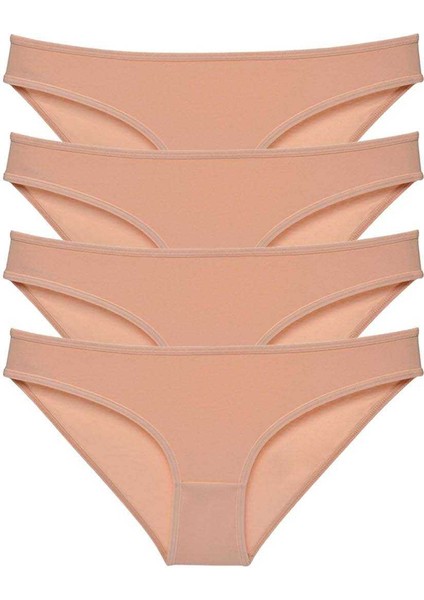 4 Adet Süper Eko Set Likralı Kadın Slip Külot Ten