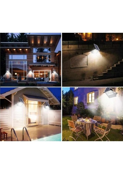 CT-4649 Solar Led 200W Platinium 6400K Beyaz Işık Kumandalı Projektör Güneş Enerjili