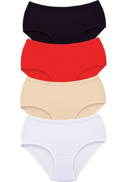 4 Adet Tutku Kadın Yüksek Bel Bato Kalın Lastik Külot S12