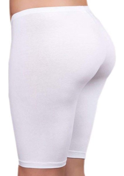Kadın Kısa Tayt Beyaz - 3007A