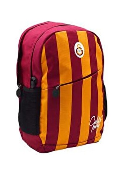 3 Bölmeli Çubuklu Forma Okul Sırt Çantası 36x26 cm Kırmızı Renkli Öğrenci Çantası