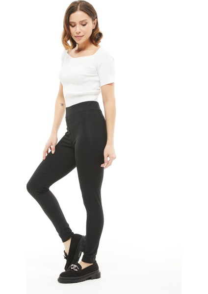 Kadın Büyük Beden Şardonlu Yüksek Bel Tayt fırsatları