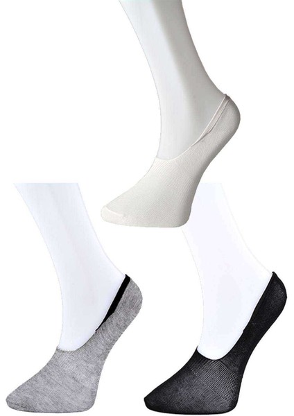 Siyah Gri ve Beyaz Kadın Babet Çorap 12 Çift fiyatları
