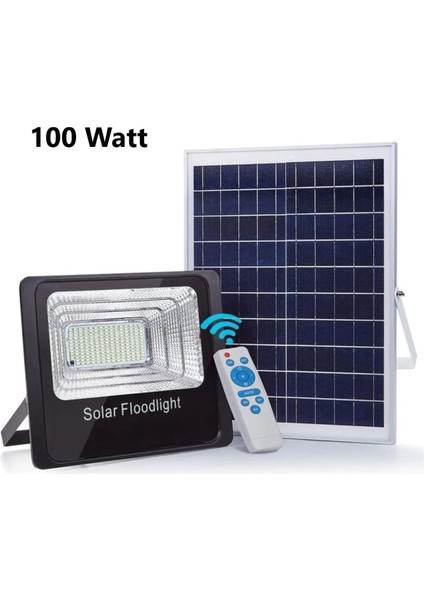 CT-4648 100W Kumandalı Güneş Enerjili Solar LED Projektör Beyaz Işık (6500K)
