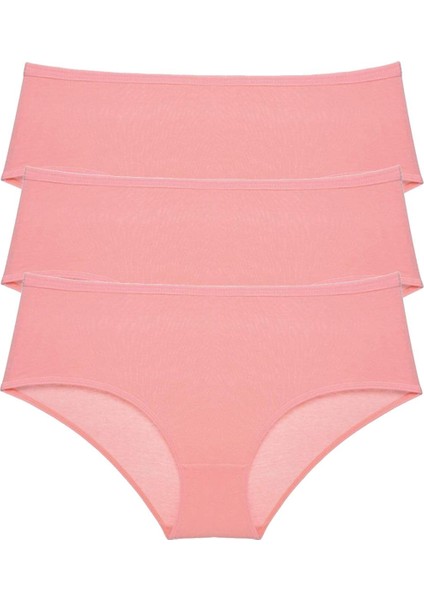 3 Adet Kadın Yüksek Bel Bato Külot Pudra
