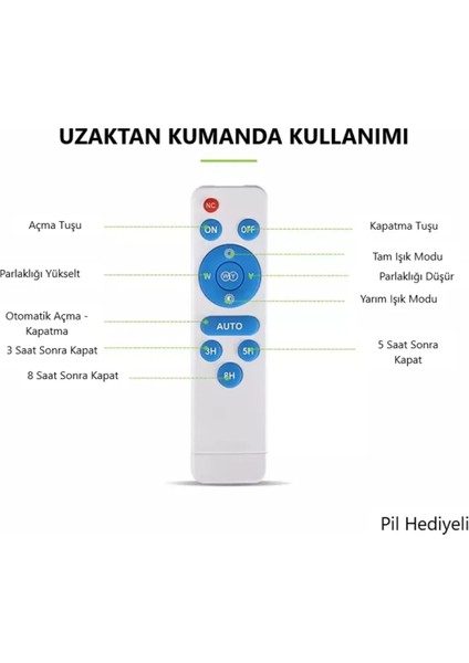 CT-4648 100W Kumandalı Güneş Enerjili Solar LED Projektör Beyaz Işık (6500K)