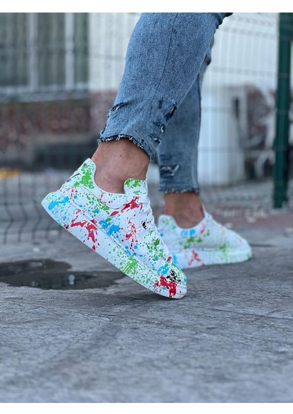 Yeşil Boyalı Erkek Casual Ayakkabı modelleri