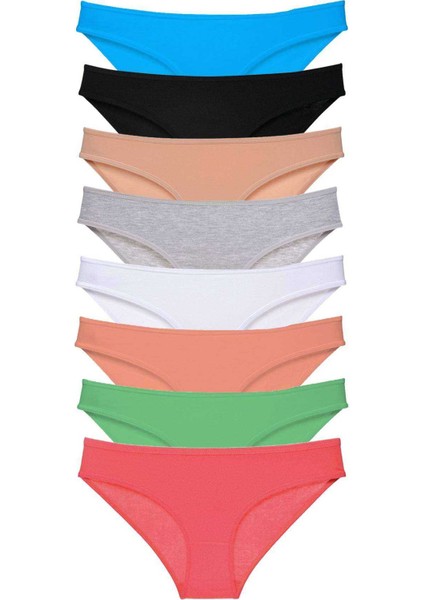 8 Adet Süper Eko Set Likralı Kadın Slip Külot Set 7