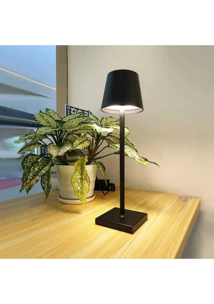 CT-8437 LED Dekoratif Şarjlı Masa Üstü Lambası Dokunmatik 3 Farklı Renk Ayarı Lamba Siyah indirimleri