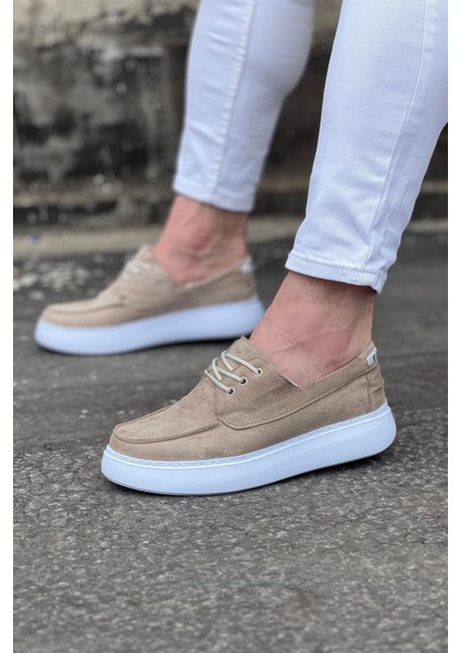 Bej Süet Ortopedik Taban Erkek Casual Ayakkabı