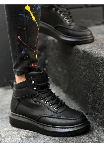 KB-0994 Siyah Cilt Siyah Yüksek Taban Erkek Bilek Bot fiyatları