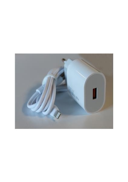 ELB07-USB-25WIOS Beyaz 25W USB Ev Şarj Kafa+ USB 1mt Lightning Kablo Qc4.0 Hızlı Şarj indirimleri