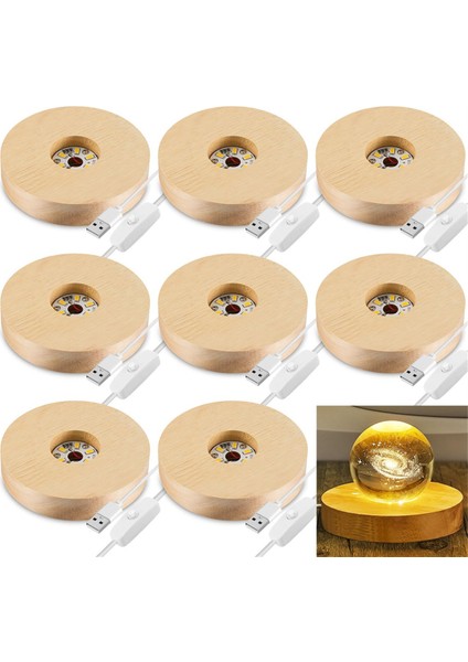 8 Adet Ahşap LED Ekran Taban Aydınlatılmış Taban Kristal Sanat Için Ahşap Ekran Cam Sanat LED Işıklı Taban Için Aydınlatılmış Taban (Yurt Dışından)