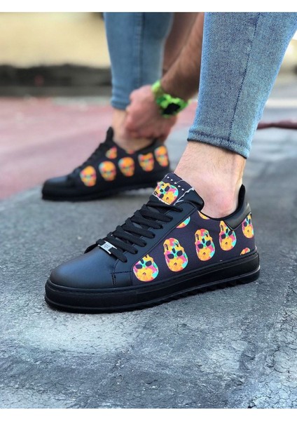 Kömür Kurukafa Baskılı Erkek Casual Ayakkabı
