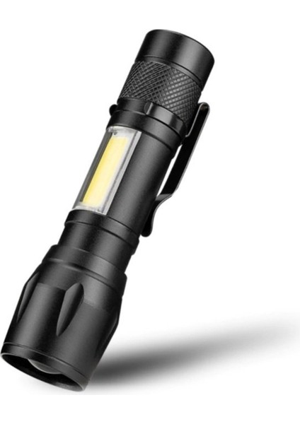 Ct-8024 Flaşlı Polis Cep Led El Feneri Taşınabilir Şarjlı Usb-C 3 Fonksiyonlu Işık Lamba