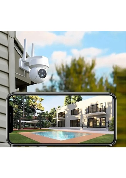 CT-4051 Gece Görüşlü Akıllı Dış Mekan 360° Dönebilen Güvenlik Ip Kamera Full Hd 1080P Tuya Smart Life+ Destekli