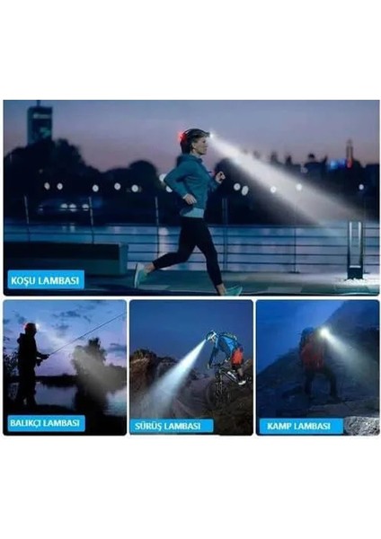 CT-9123 USB Şarjlı Poyraz Kafa 200LM IP44 Su Geçirmez Cob Dağ Gece Balıkçılık USB Şarjlı Beyaz Işık 6400K