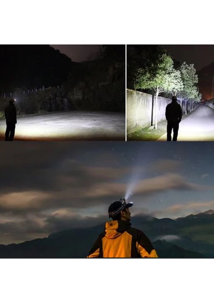 CT-9123 USB Şarjlı Poyraz Kafa 200LM IP44 Su Geçirmez Cob Dağ Gece Balıkçılık USB Şarjlı Beyaz Işık 6400K