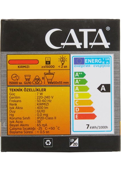 CT-4215 8W GU10 Mavi Işık Duy Spot Çanak LED Ampül