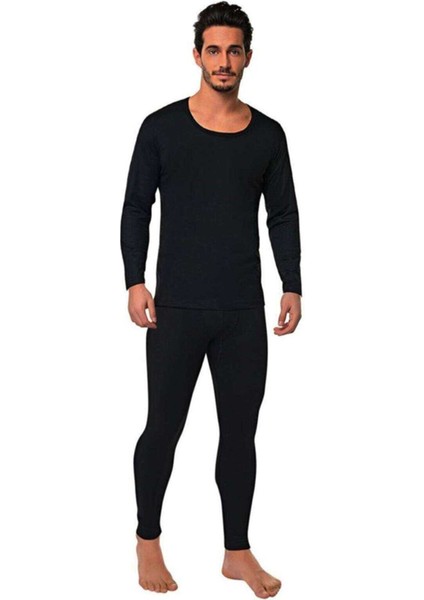 Kota Erkek Kışlık Termal Sıcak Tutan Tayt ve Fanila Takım 2'li Set Siyah