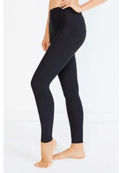 Kadın Içi Pamuklu Termal Pijama Tayt Içlik Siyah