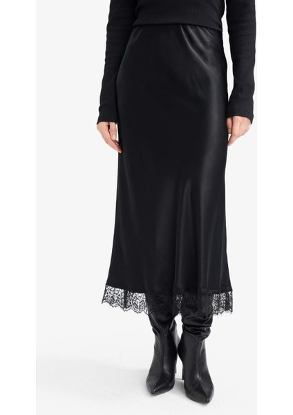 A Kesim Normal Bel Saten Midi Etek fırsatları