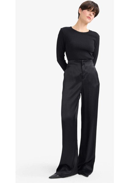 Regular Fit Cepli Bilek Boy Saten Pantolon G2965AX25AU