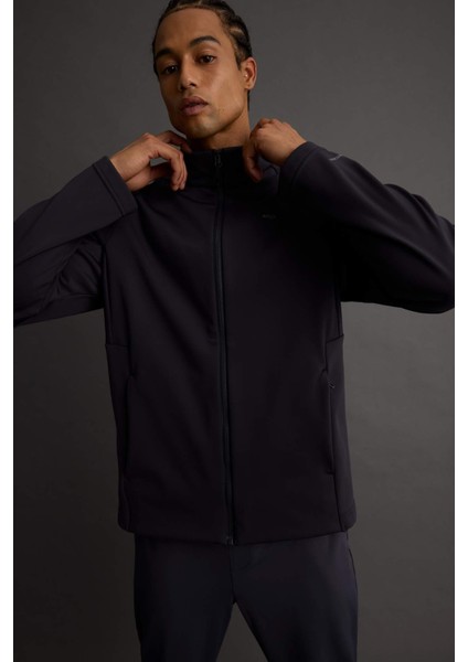 Fit Su İtici Slim Fit Dar Kesim Fermuarlı Softshell Mevsimlik Yağmurluk E9495AX25AU