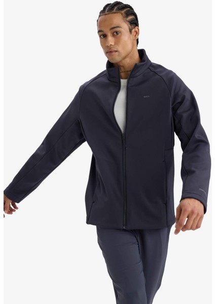 Fit Su İtici Slim Fit Dar Kesim Fermuarlı Softshell Mevsimlik Yağmurluk E9495AX25AU