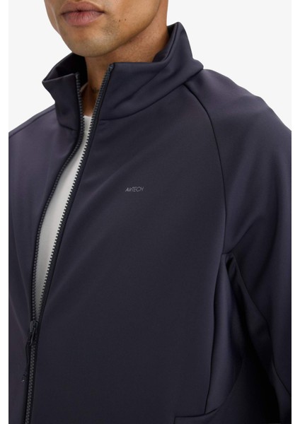 Fit Su İtici Slim Fit Dar Kesim Fermuarlı Softshell Mevsimlik Yağmurluk E9495AX25AU