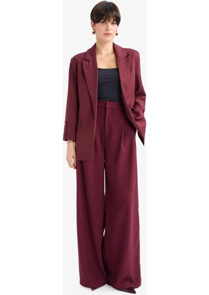 Wide Leg Çift Cepli Yüksek Bel Uzun Boy Pantolon F8213AX25AU