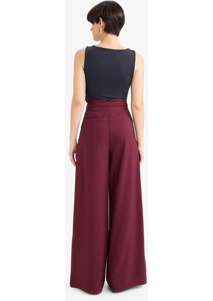 Wide Leg Çift Cepli Yüksek Bel Uzun Boy Pantolon F8213AX25AU