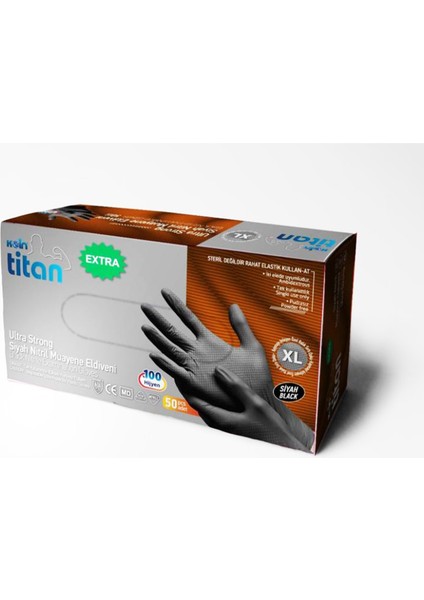 Extra Siyah Nitril Muayene Eldiveni Pudrasız Ultra Strong Xlarge Xl indirimleri