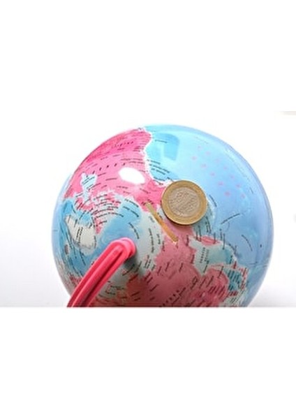 Pembe Yerküre 16 cm Çocuklar İçin Eğlenceli Eğitim Aracı Şeker Pembesi