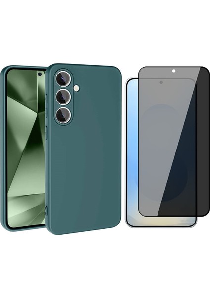 Samsung Galaxy S24 FE Uyumlu Kılıf Zore Mara Lansman Kapak + Privacy Hayalet Cam Ekran Koruyucu