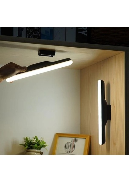CT-5249 6W Martı Siyah LED Aplik Şarjlı Dimmerli Dokunmatik 3 Işık Mod Lamba Kablosuz Mıknatıslı Mutfak Dolap Içleri