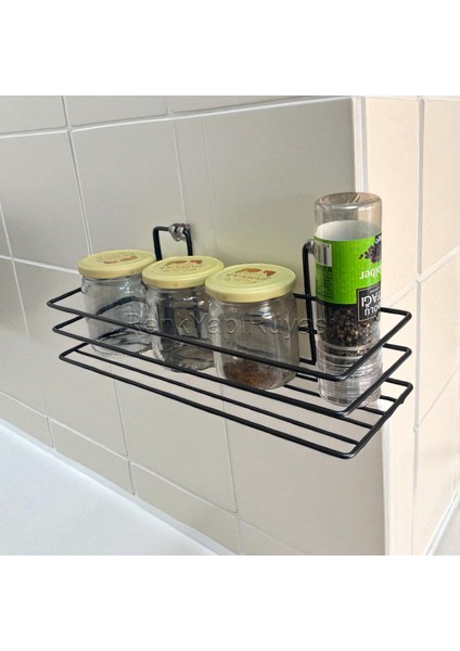 Yapışkanlı Çok Amaçlı Düzenleyici, Baharatlı, Şampunalık, Kağıt Havluluk, Paslanmaz Modern Şık