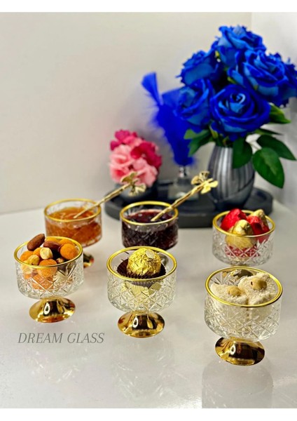 Gold Ayaklı 6 Kişilik Lokumluk & Reçellik & Çerezlik
