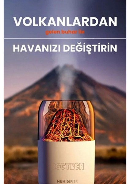 Hava Nemlendirici Buhar Makinesi Volkanik Tasarım LED Işıklı Sessiz Dekoratif fırsatları