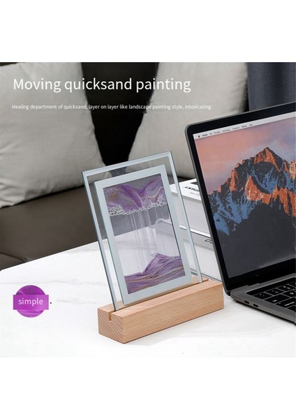 Kum Sanat Hareketli Gece Lambası Zanaat Quicksand 3D Peyzaj Akan Kumlu Resim Kum Saati Hediye LED Masa Lambası, Mavi (Yurt Dışından) indirimleri