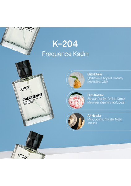 K-204 Frequence Parfume Edp 50ml Çiçek&Meyve Kadın Parfüm fiyatları