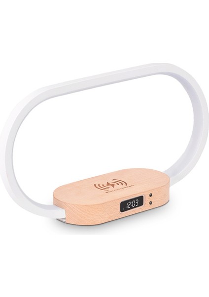 Çok Fonksiyonlu Kablosuz Şarj Cihazı Stand Saat LED Masa Lambası Gece Işık USB Hızlı Şarj Istasyonu Dock iPhone Samsung (Yurt Dışından)